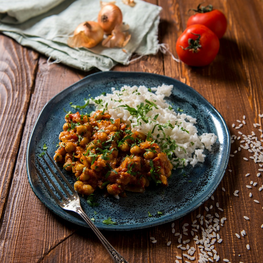 Chickpeas Masala with Rice