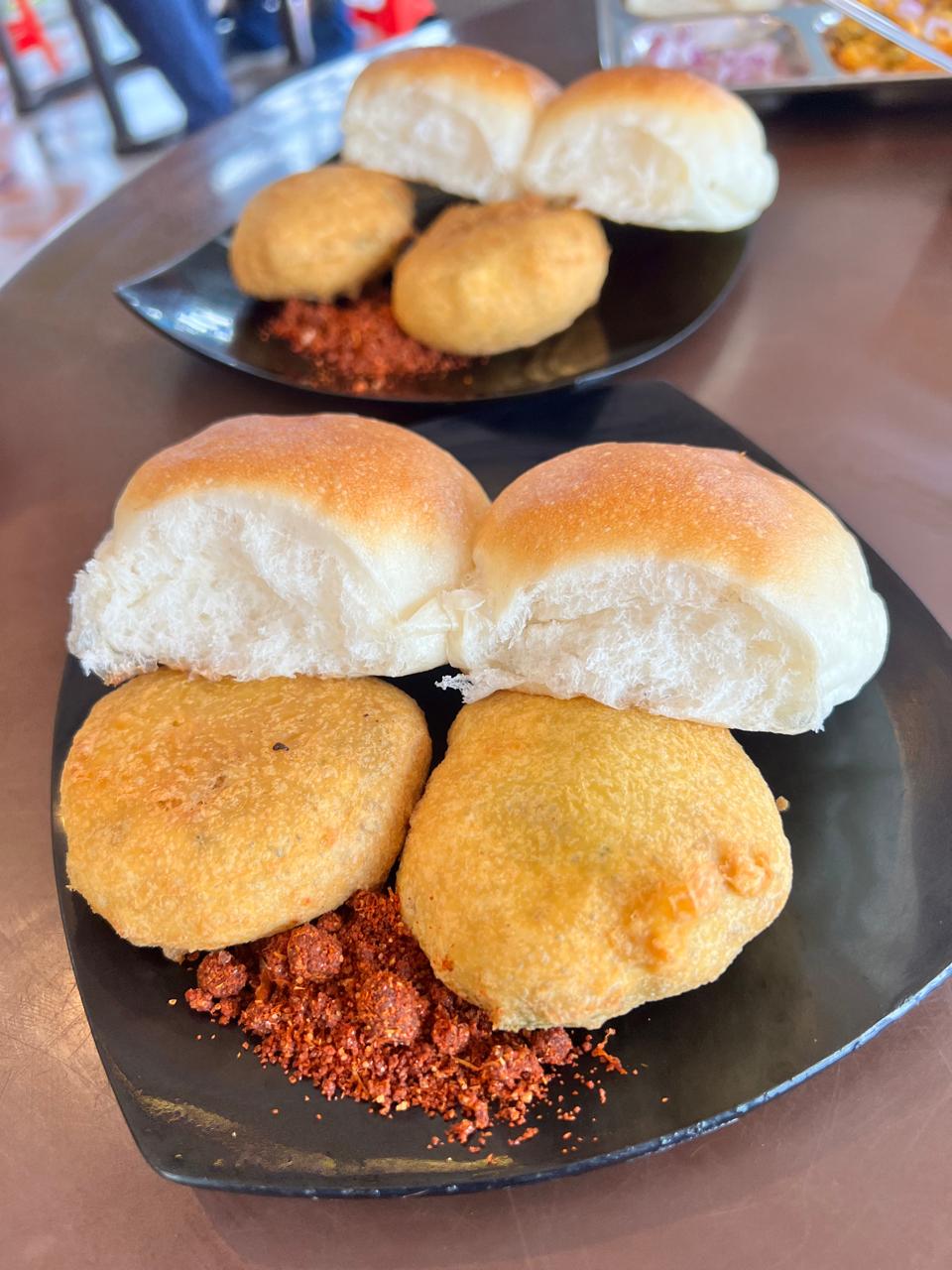 Batata Vada served with rustic Ghati Chutney